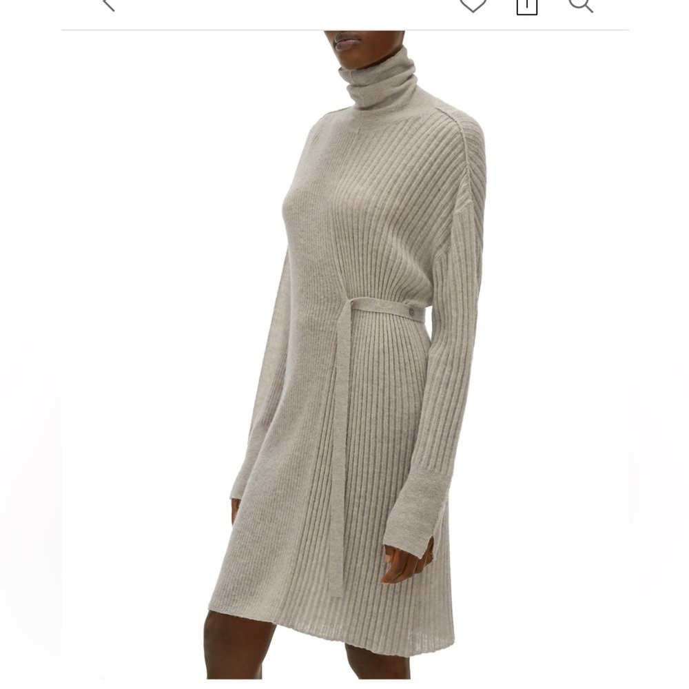 Helmut Lang Dress L NWOT Sweater Dress Turtleneck Alpaca Polyamide !a hole!